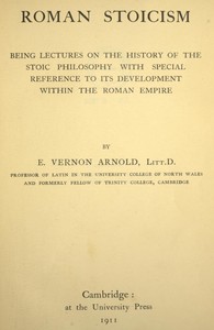 Roman Stoicism by Edward Vernon Arnold