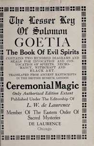 The lesser Key of Solomon, Goetia, the book of evil spirits :  contains two…